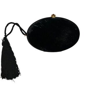 Elegant Ralph Lauren Velvet Minaudiere precious gems clasp silk tassel cord bag
